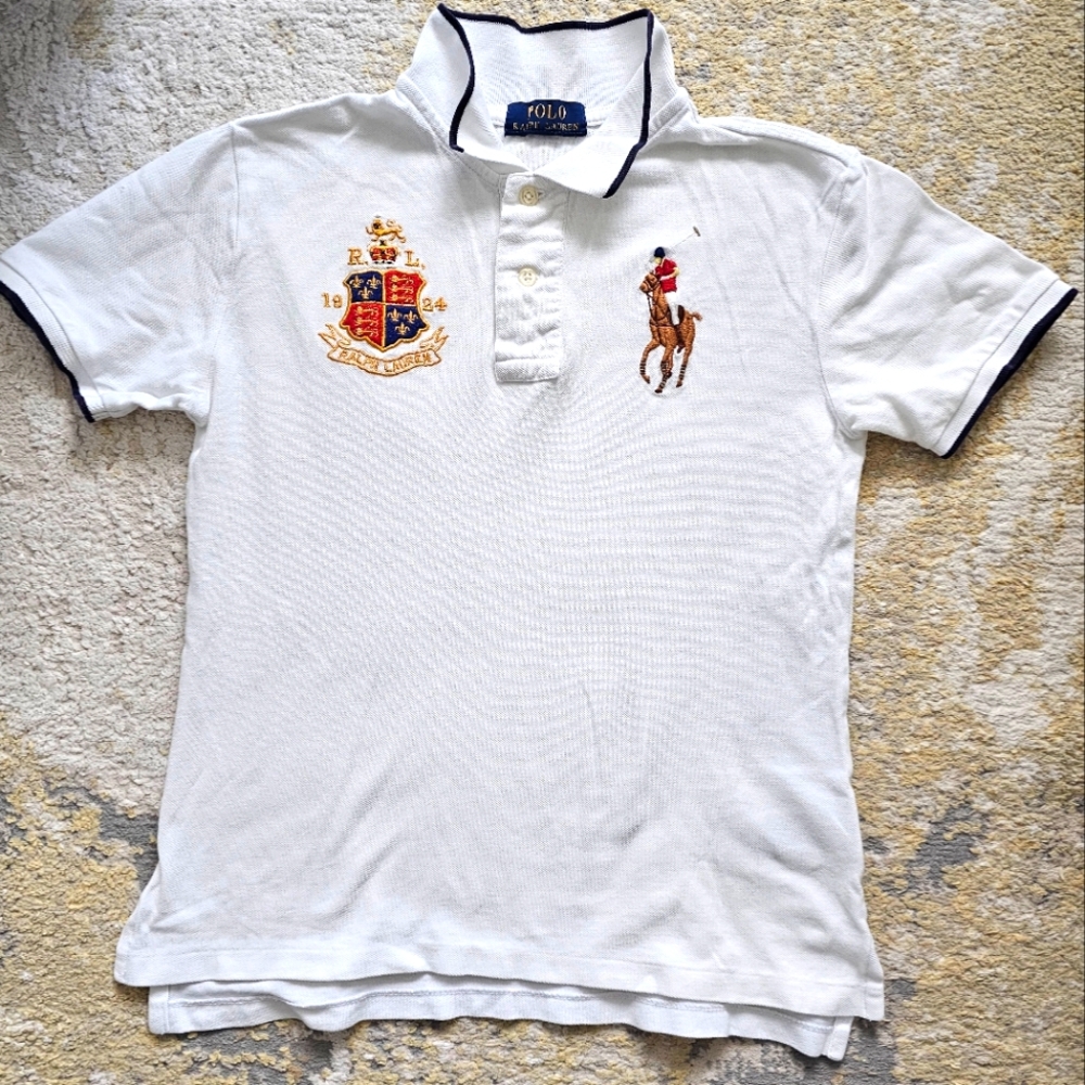 Ralph Lauren Boys White t-shirt size 8 (S) 100% Cotton